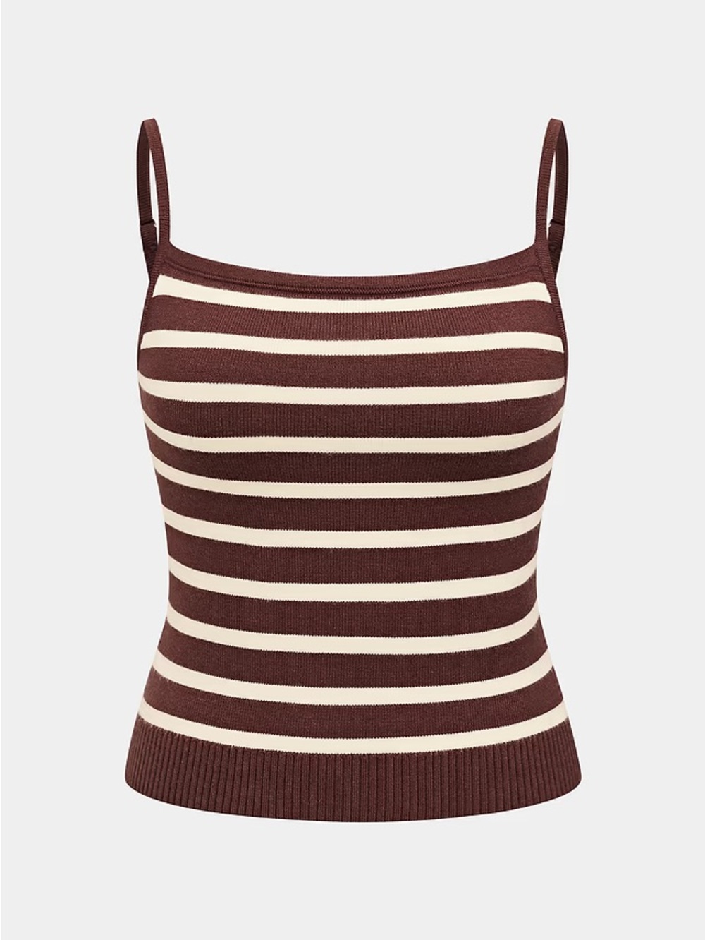 Cupshe Brown & Cream Striped Knit Cami